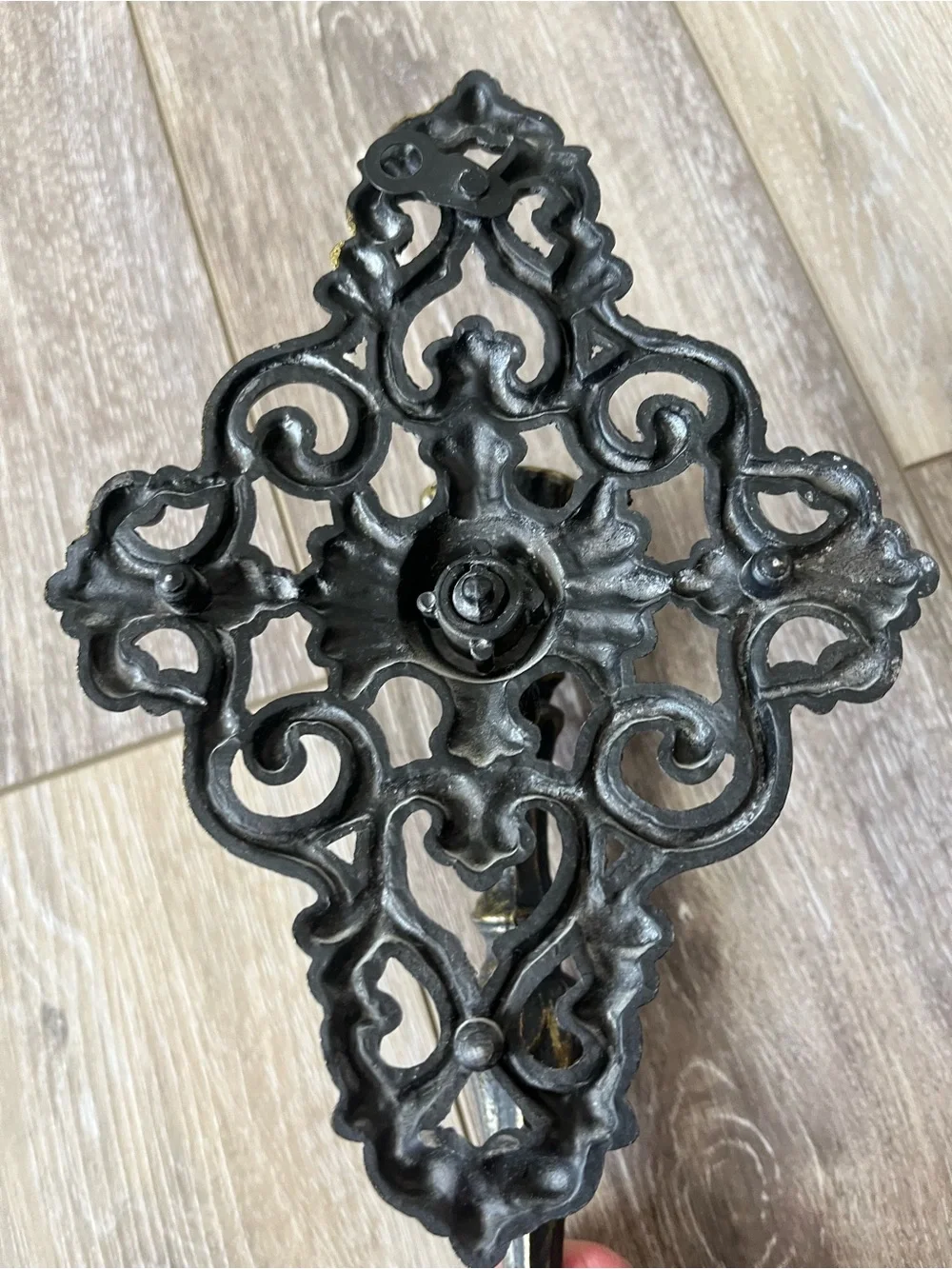 Antique-Style Black set of 2 metal Wall Sconces - Elegant  Candle Holders